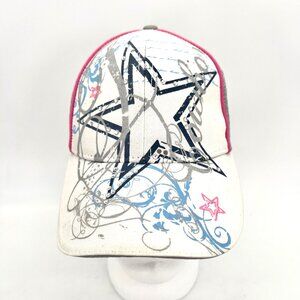 Dallas Cowboys Football NFL Star Mesh Strap Back Cap Hat Womens OS Pink White